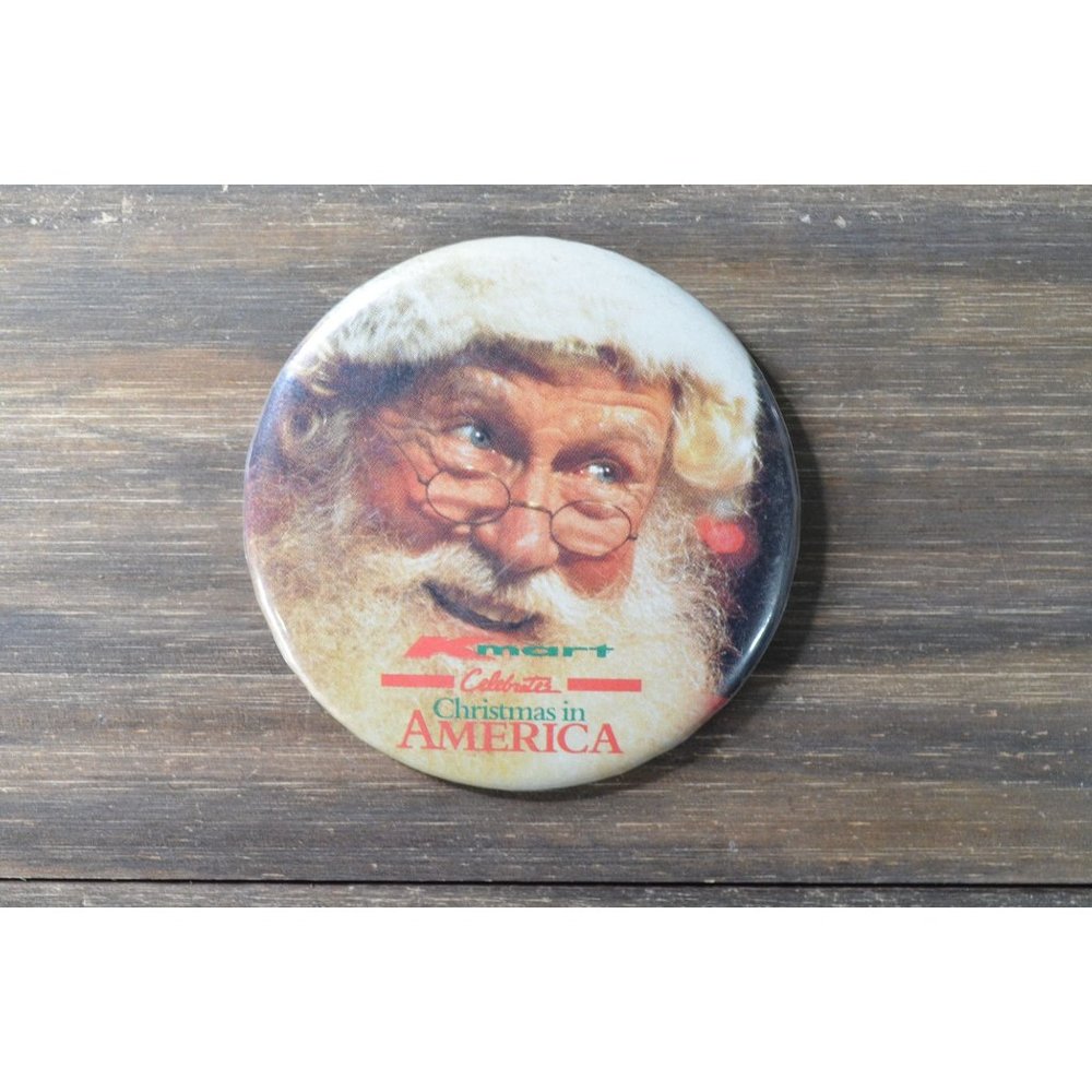 Vintage Kmart Santa Pin Celebrates Christmas America Promo